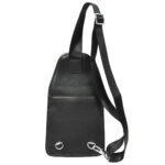 Mens Real Leather Chest Bag Cross Body Style Nara Black