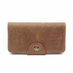 Rust Brown Leather Long Wallet